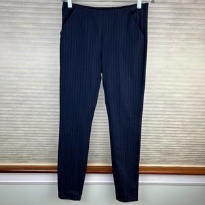 NEW - Marchesa Voyage Midnight Blue Mid Rise Striped Straight Pants Quite Luxury